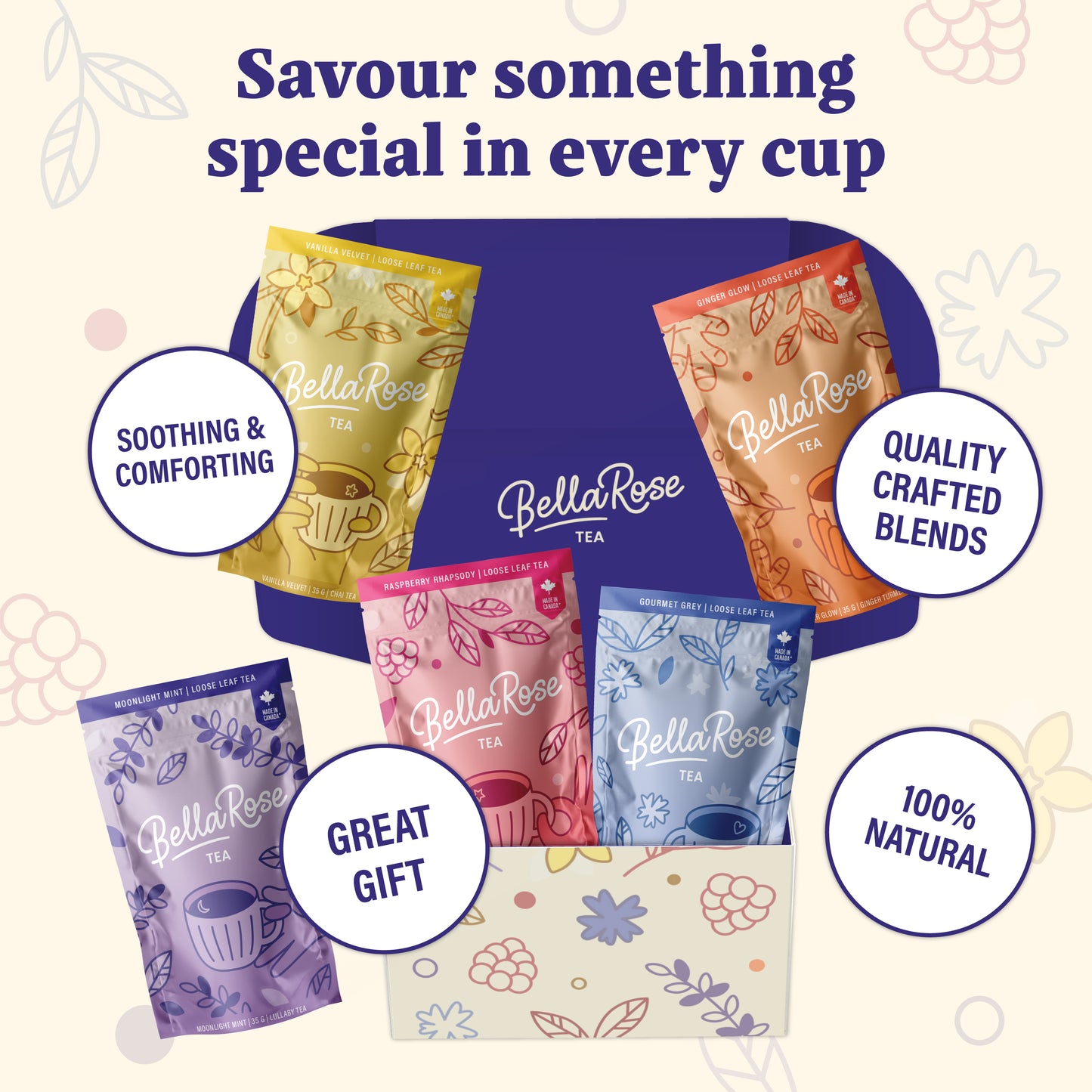 BellaRose Tea – Premium 5-Pack Gift Set